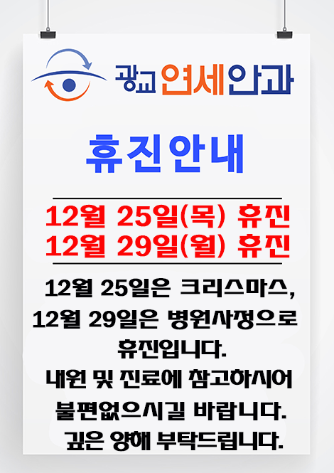 크리스마스 및 원장님 사정 휴진
